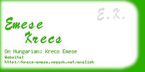 emese krecs business card